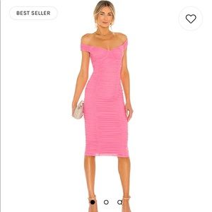 Tabitha Midi Dress in Bubblegum Pink